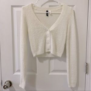 Cropped Fuzzy Cardigan
